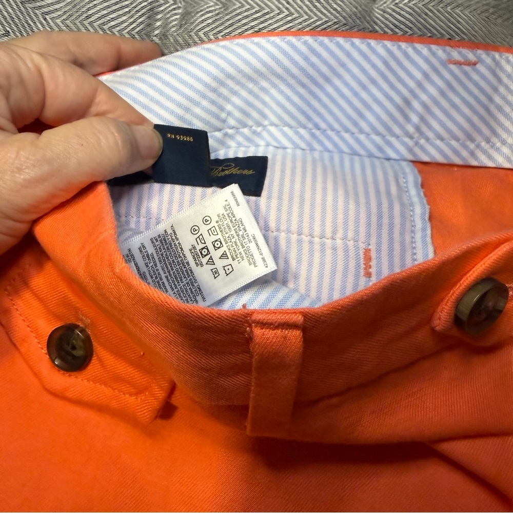 Brooks Brothers Linen Blend Orange Men's Chinos 38 x 30 - Picture 4 of 10